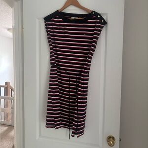 Tommy Hilfiger Black and Red Classic Striped Mini Dress